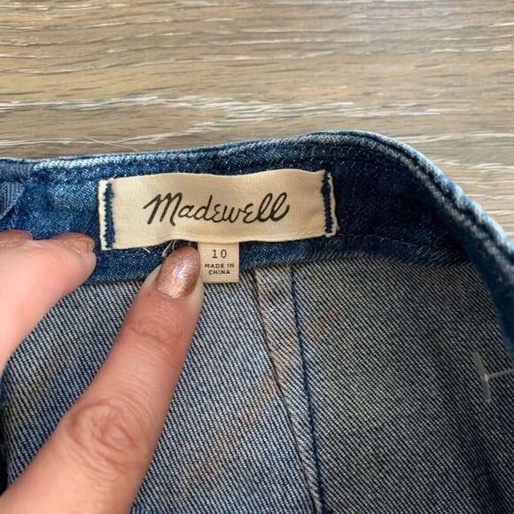 Madwell Jean denim skirt size 10 A line shape zip back closure - Picture 3 of 6